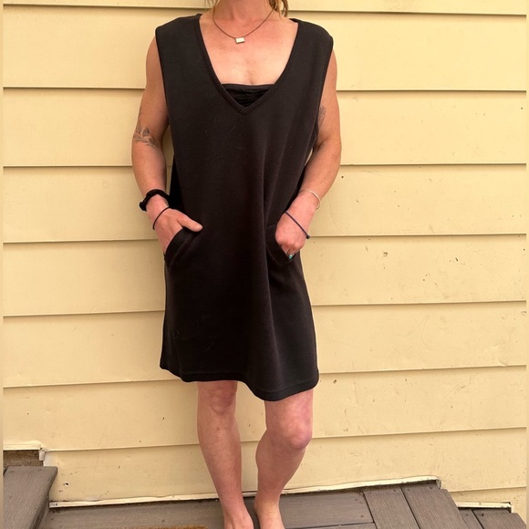 Vintage Black Cotton Romper Dress​ - Picture 2 of 7